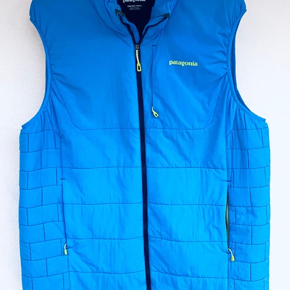 PATAGONIA MENS XXL NANO-AIR VEST LIGHT BLUE/YELLOW - Picture 8 of 16